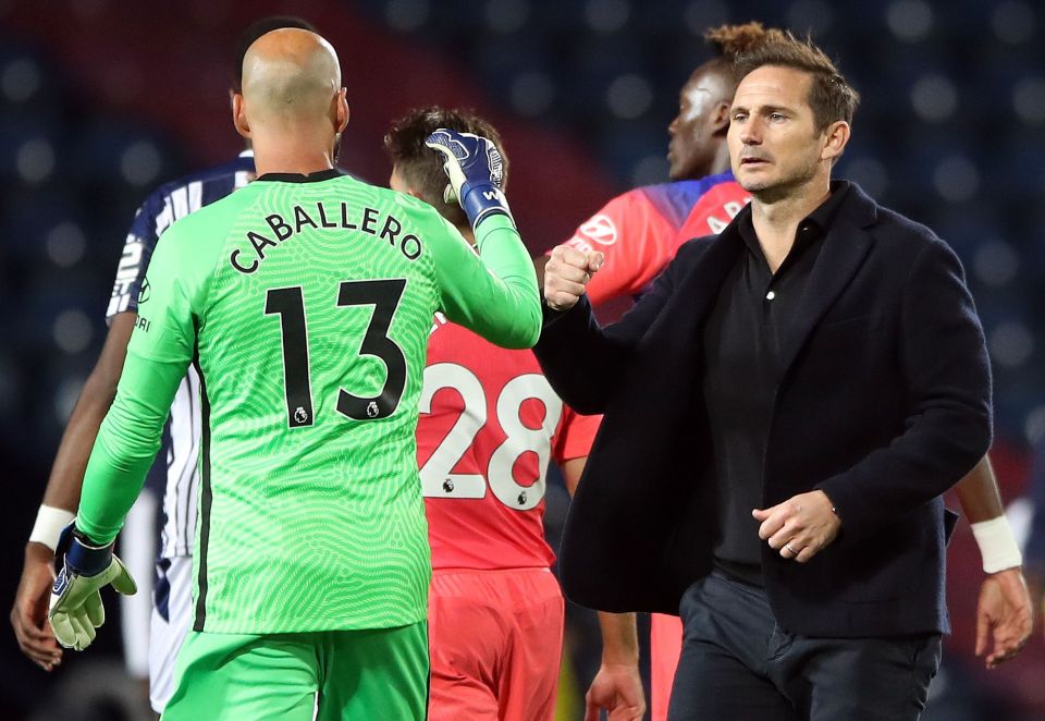 Caballero's last appearance came for Chelsea against West Brom last season