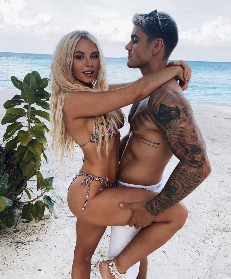 Lucie and Luke pose on a holiday to the Maldives