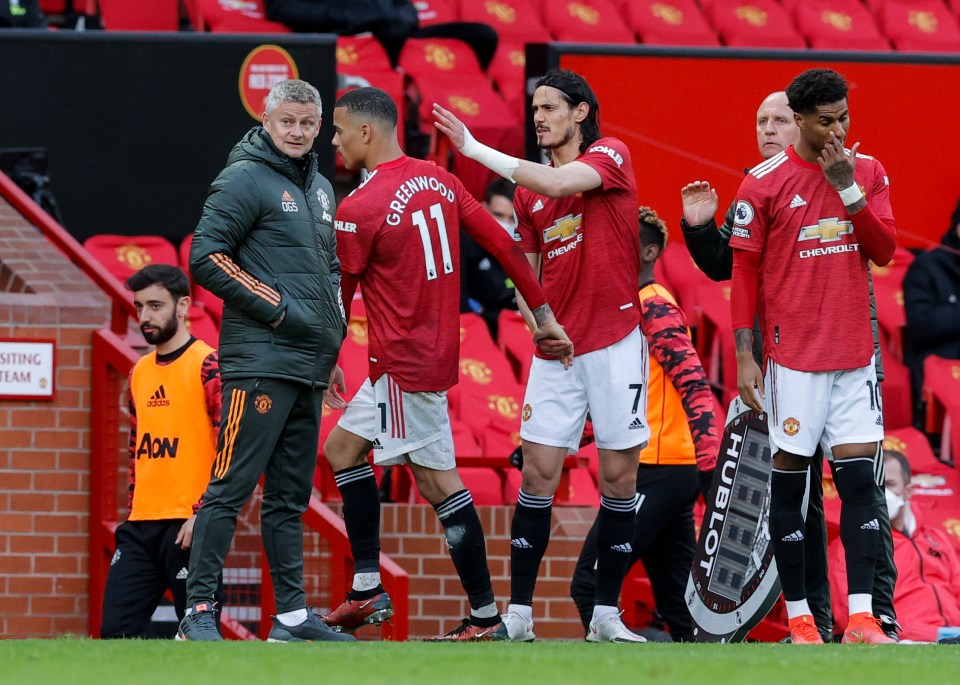 Edinson Cavani took the young forwards under his wing when he arrived at Old Trafford