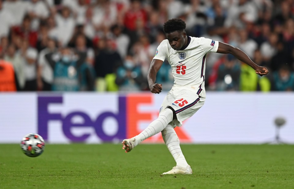 Bukayo Saka missed the all-important penalty in England's Euro 2020 final with Italy