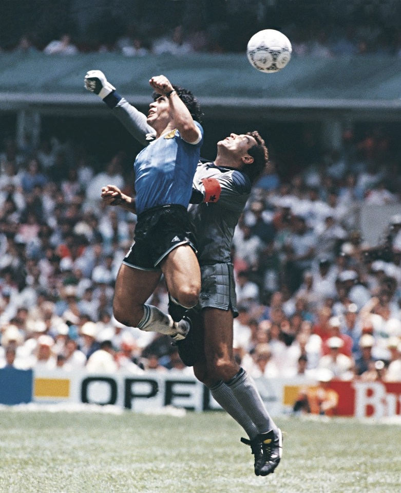 Maradona will always be remembered for this - when he used his hand to 'score' against England in the 1986 World Cup final