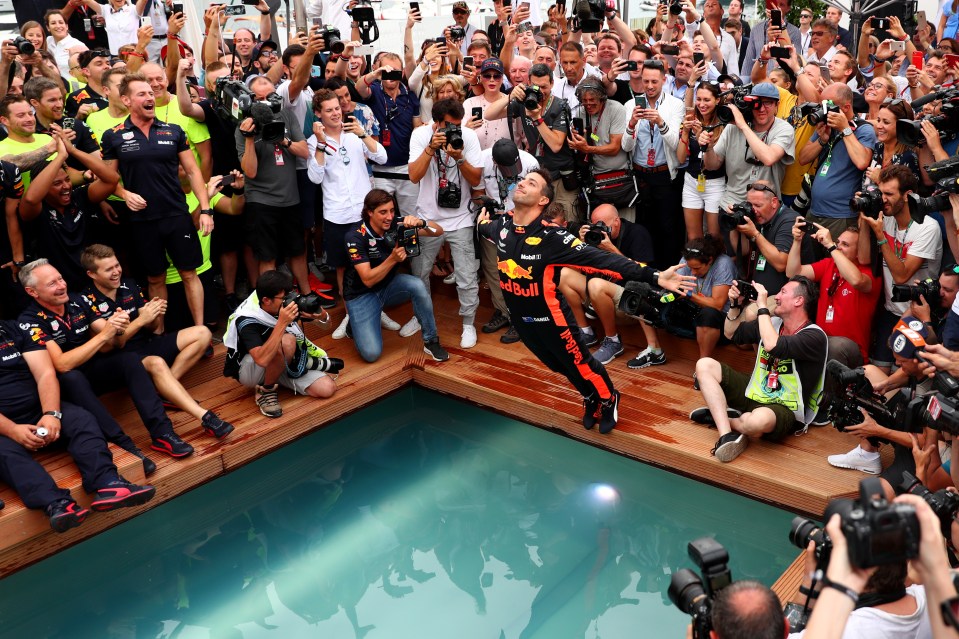 Red Bull celebrated Daniel Ricciardo’s 2018 Monaco GP victory with a huge pool party