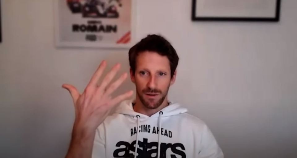 Grosjean's right hand looks to have nearly fully recovered