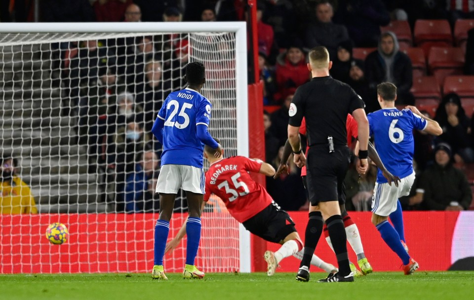 Jonny Evans pulled Leicester level with a composed rebound