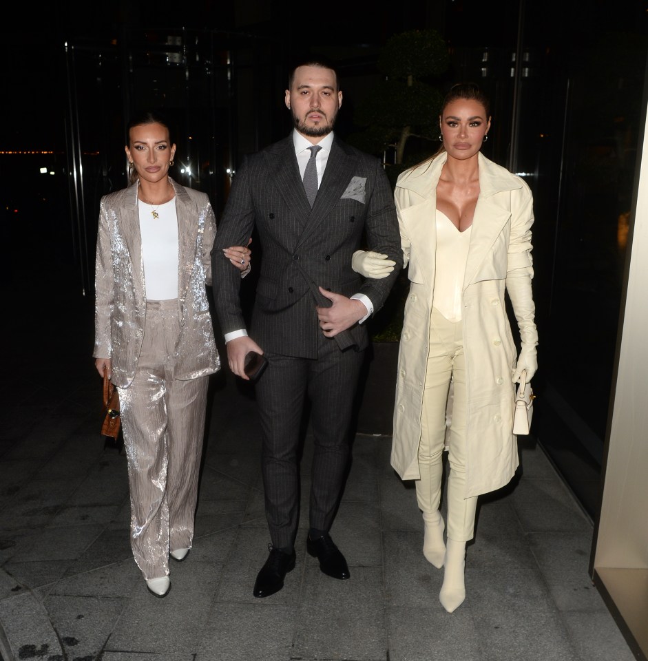 Charlie Sims showed off a new look as he went for dinner with sister Chloe and his fiancee last night