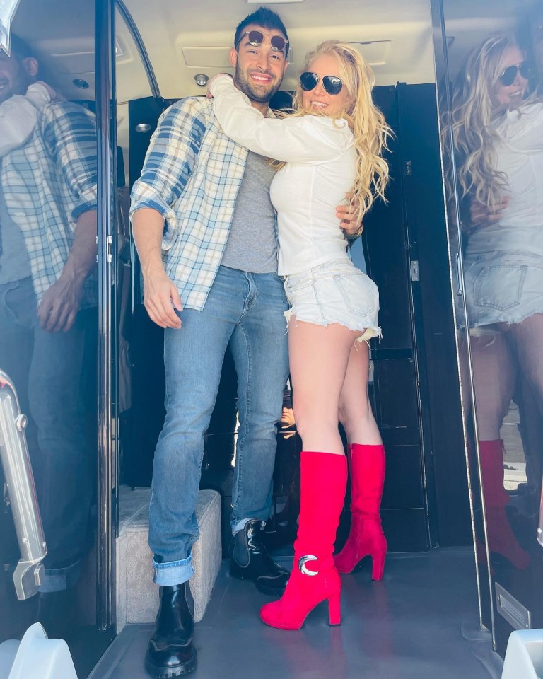 Britney with her boyfriend Sam Asghari in a snap shared yesterday to mark her 40th birthday