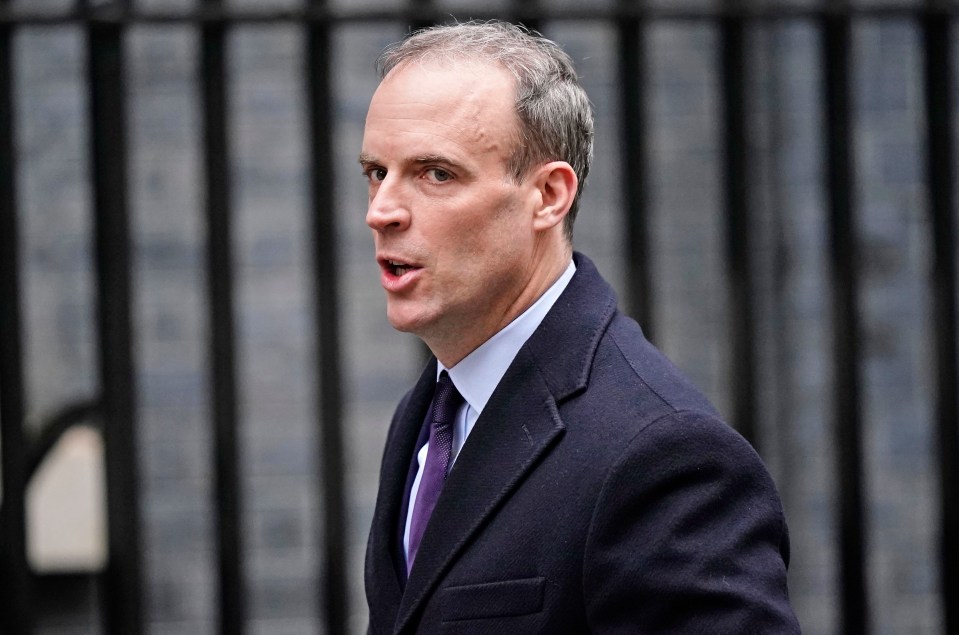 Dominic Raab arrives at Cabinet following a tough round of interviews