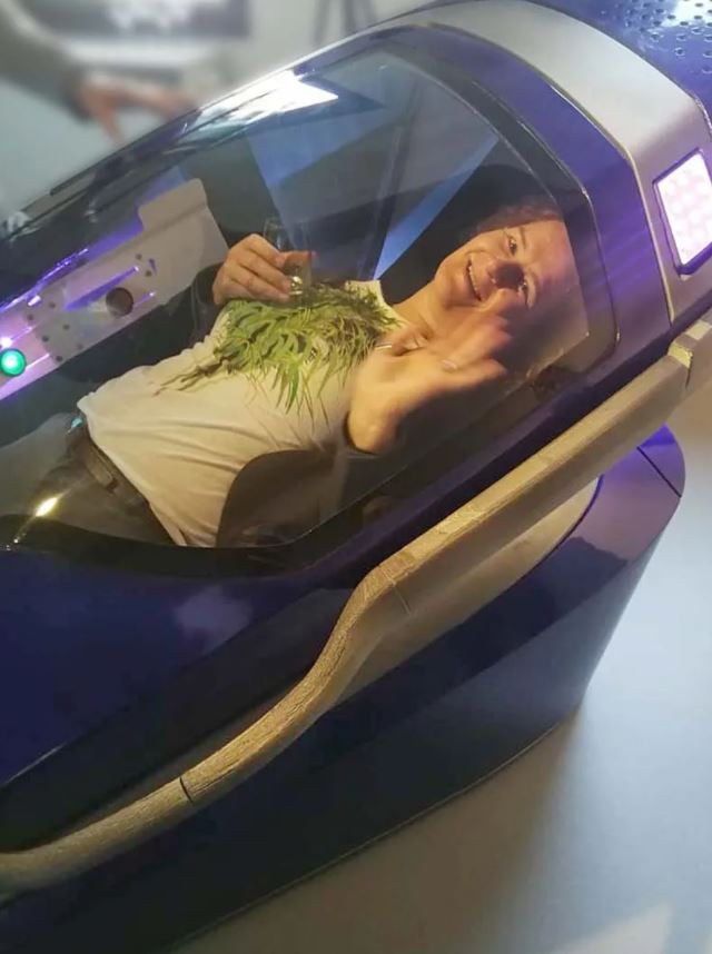 Dr Philip Nitschke says the pod is "very comfortable"