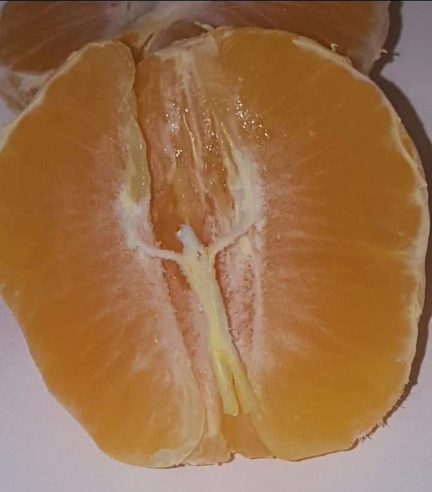 A nursing home supervisor was left stunned after discovering the crucified figure of Christ in her peeled tangerine