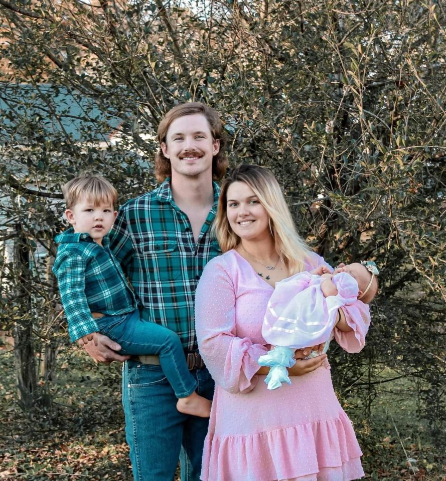 Samantha is now mum to Johnie, two, Bristol, who was born on November 18 this year, and is step-mum to Conlee, six, not pictured, with husband Blake Nichols, 27