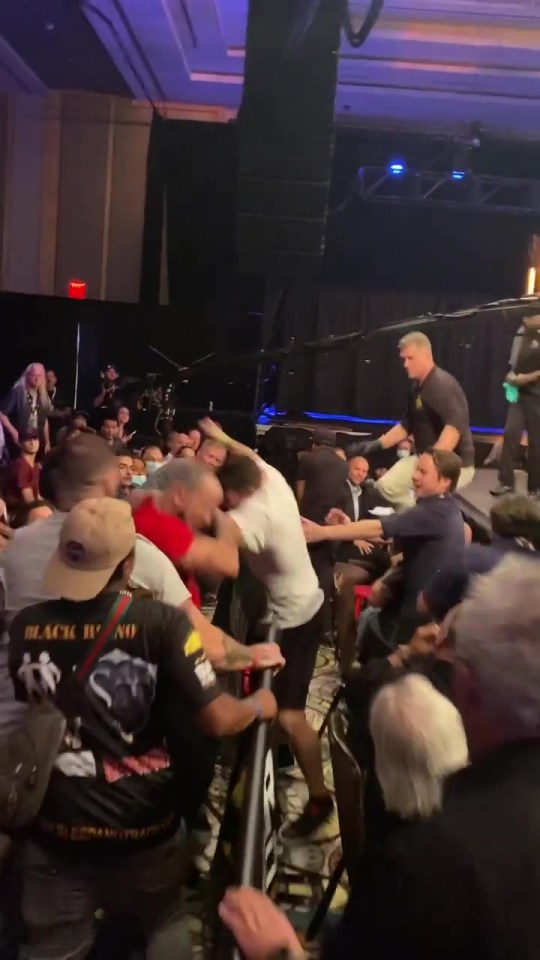 Mike Perry left a broadcast table to brawl with bare knuckle fighter Julian Lane