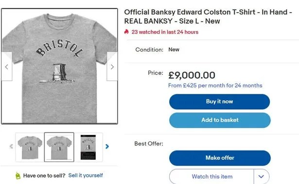 eBay sellers are flogging the T-shirts for 360 times their original price