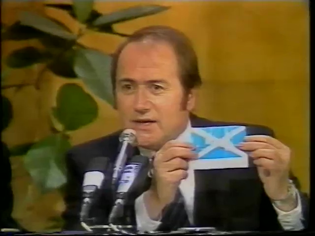 Overseen by a young Sepp Blatter, Scotland were mistakingly drawn in the wrong group