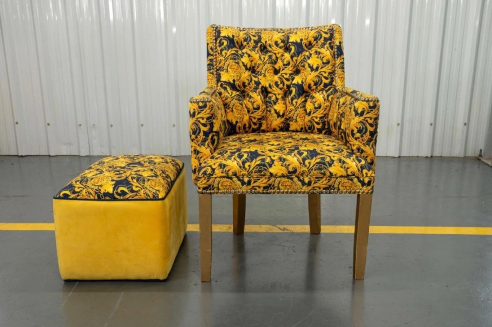 A yellow armchair and footstool could be one for someone with an 'acquired taste'