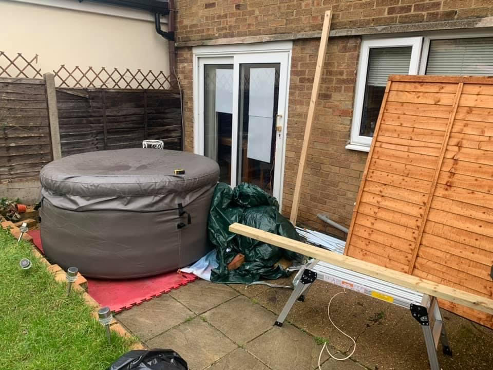 After spending summer in her garden Simone decided she needed a shelter over her hot tub