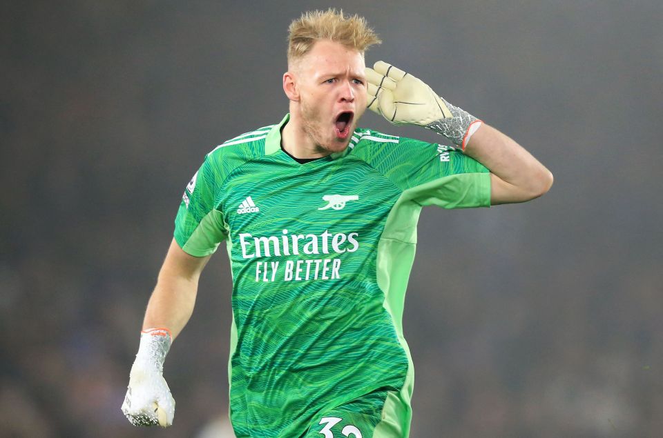 The Arsenal keeper cupped his hand to his ear as he looked at the home faithful