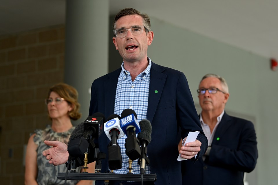 NSW Premier Dominic Perrottet speaks to the media today as the state breaks the record for the most daily infections reported elsewhere in Australia