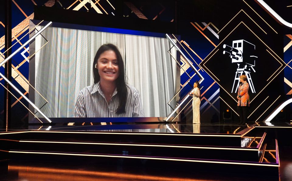 She tuned in for the awards ceremony from her hotel room in Abu Dhabi