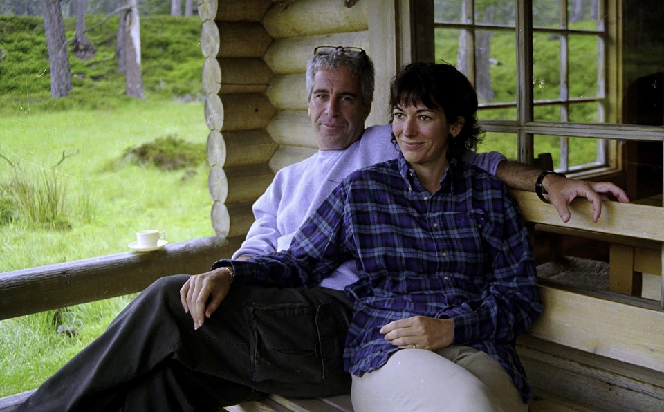 The pair pictured at the Queen’s log cabin at Balmoral