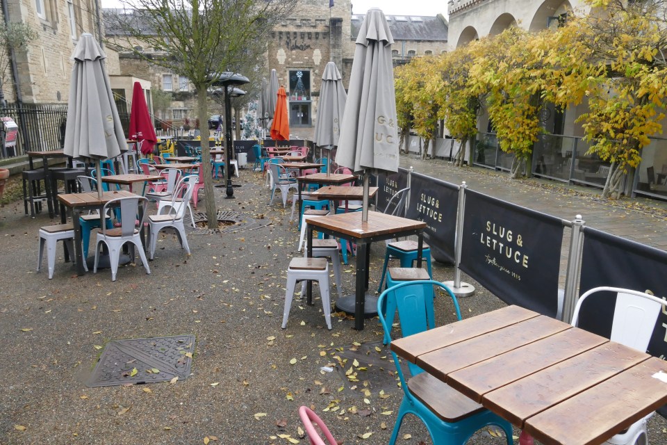 Empty bars, restaurant sea coffee shops that would normally have been packed