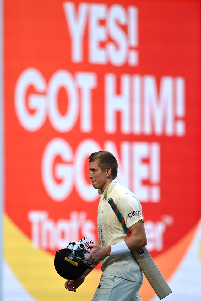 Zak Crawley trudges off the MCG after another failure