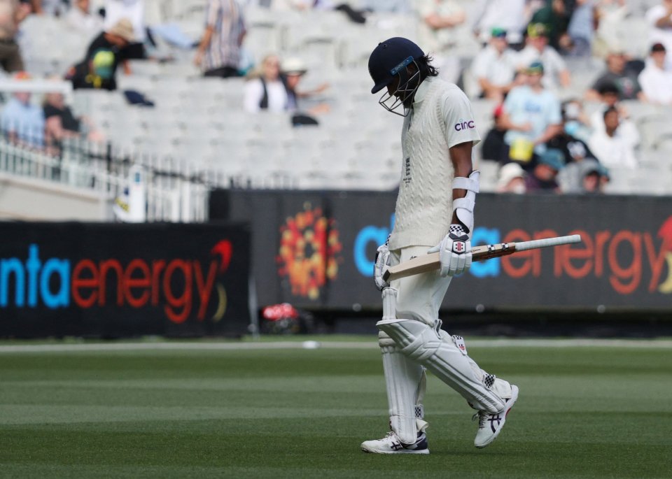 England's Haseeb Hameed walks off the pitch after losing his wicket