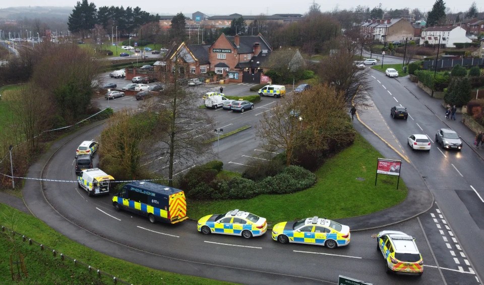 Police at the scene in Sheffield, South Yorks