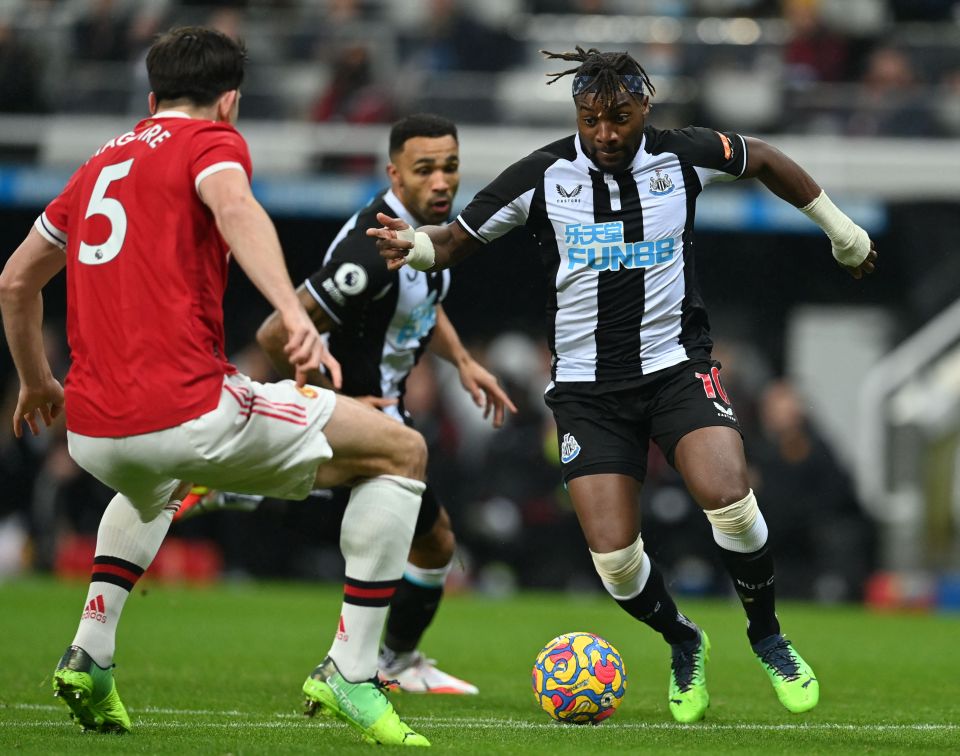 Harry Maguire struggled to cope with Allan Saint-Maximin and the Newcastle attack on Monday night