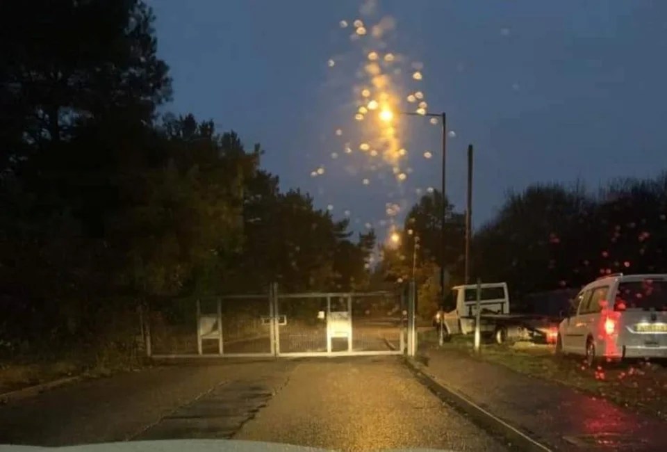 Travellers erected a metal barrier across the only way in and out of a housing estate