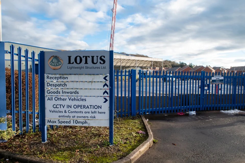 The travellers parked up outside the former Lotus Factory