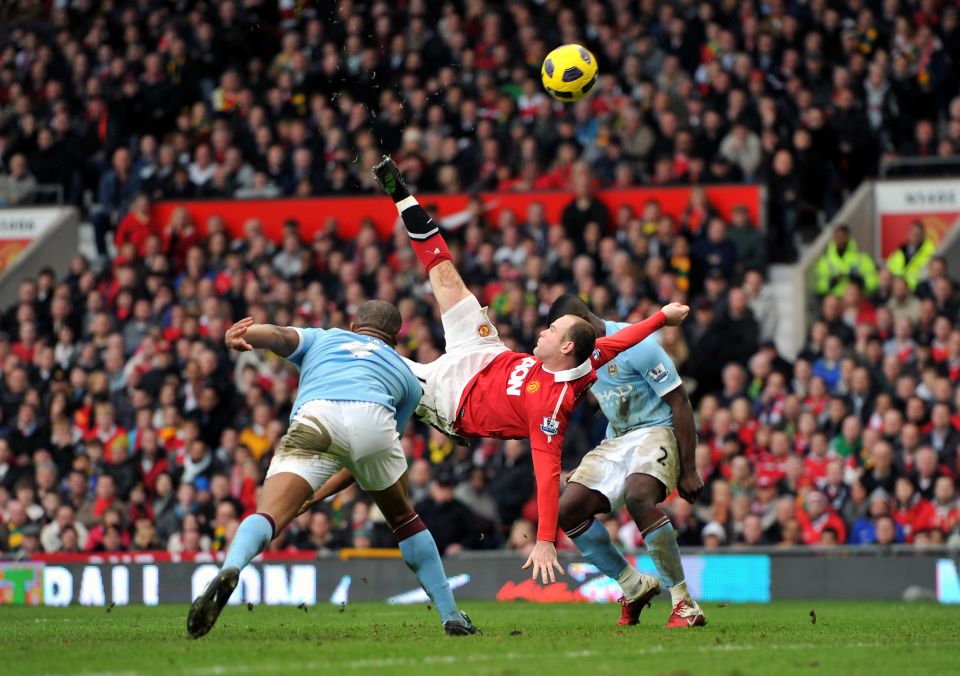 One of Rooney's best career goals: his overhead kick against fierce rivals Man City