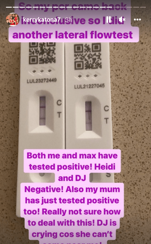 Her and son Max both tested positive