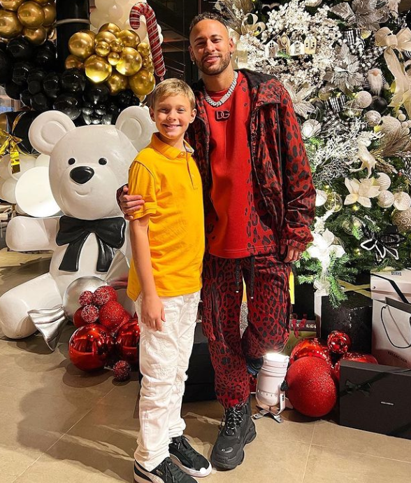 Neymar and his 10-year-old son Davi