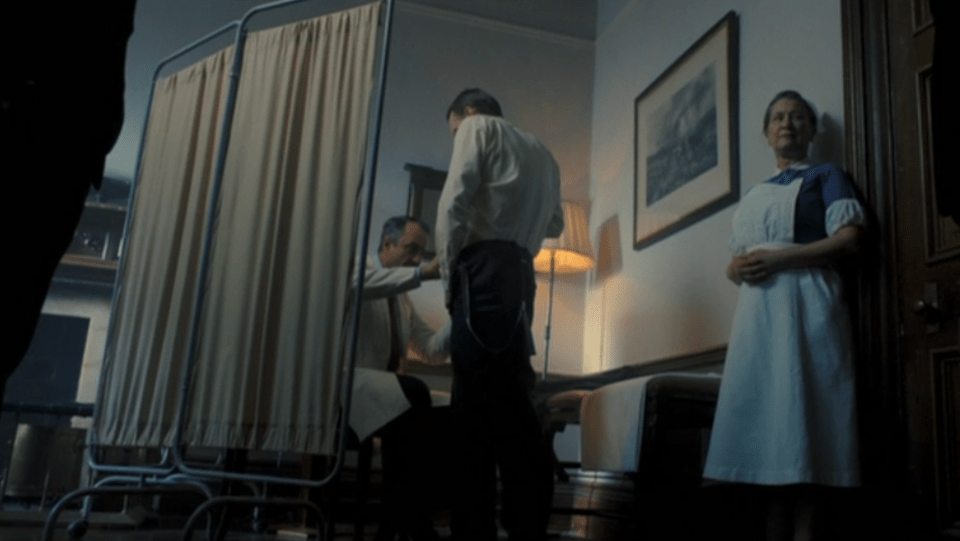 Ian Campbell is subjected to a humiliating examination after Lady Margaret lied and claimed he was the 'headless man' in the polaroid