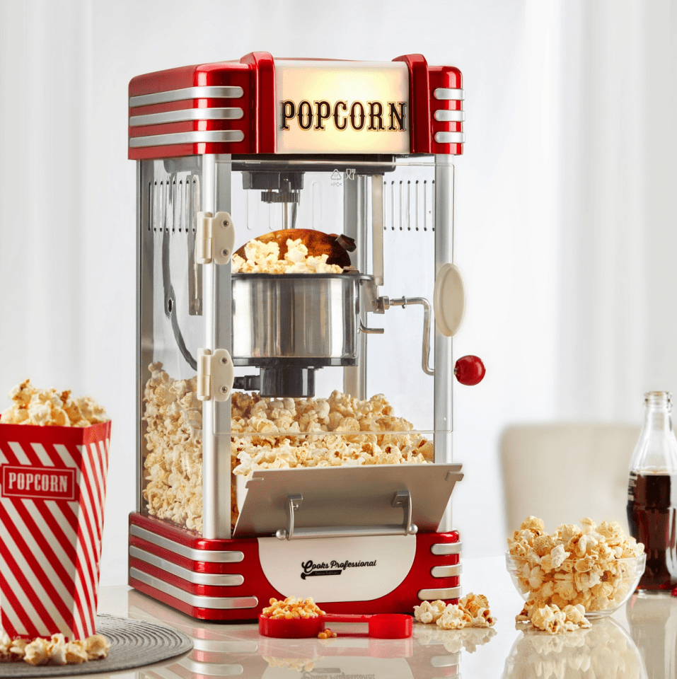  Cooks Professional Retro Popcorn Maker - Red