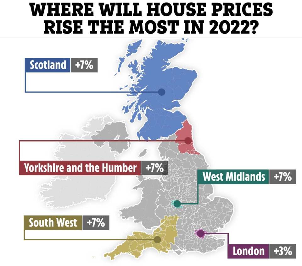 Regions outside of London are expected to record faster house price growth