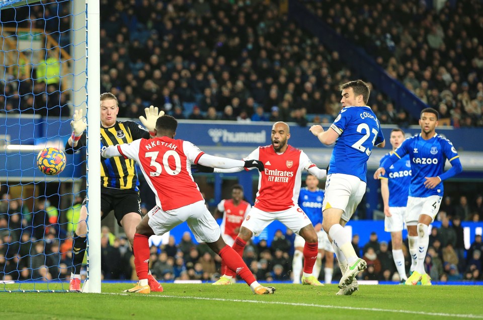 Gunners striker Eddie Nketiah came on for Gabriel Martinelli against Everton ahead of Nketiah