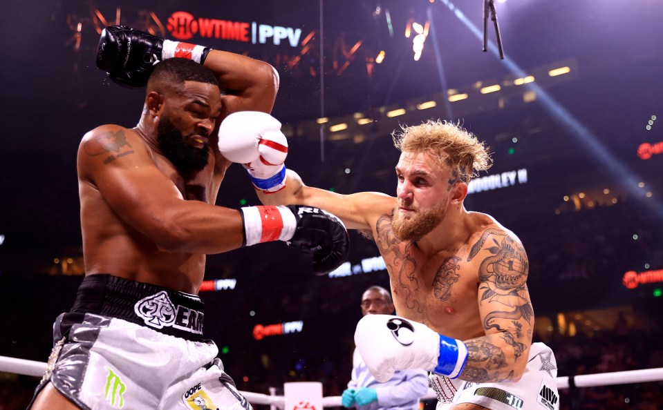 Jake Paul knocked out Tyron Woodley with a big right hook, with Tommy Fury his original opponent