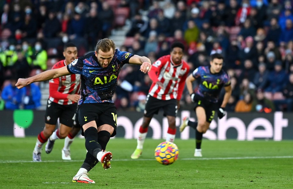 Harry Kane then equalised for Tottenham from the  penalty spot