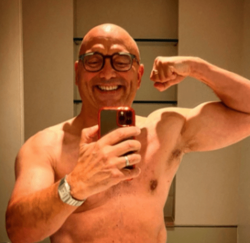 The 57-year-old likes how his arms are looking now