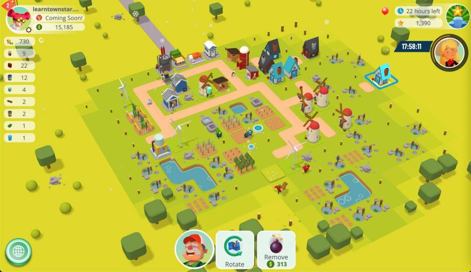 Farm crops and gather resources to earn points to travel up the leaderboard