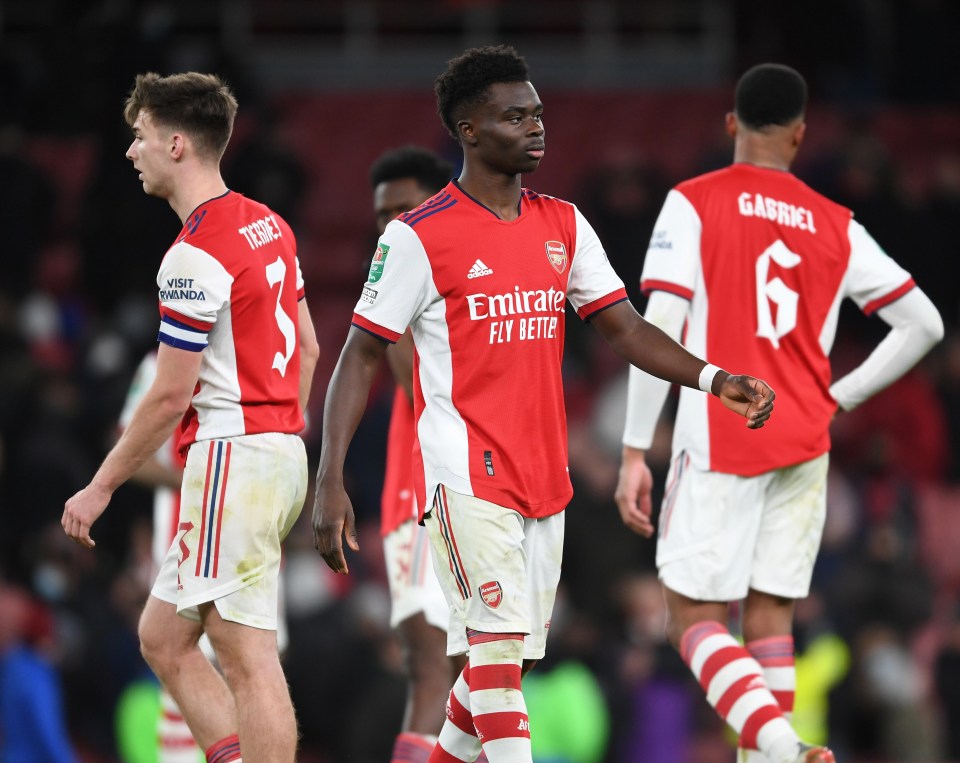 Arsenal were beaten by Liverpool in the Carabao Cup semi-finals on Thursday night