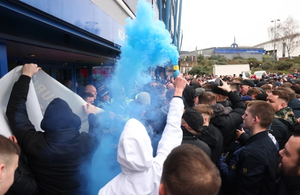 Flares were let off before the home game against Barnsley