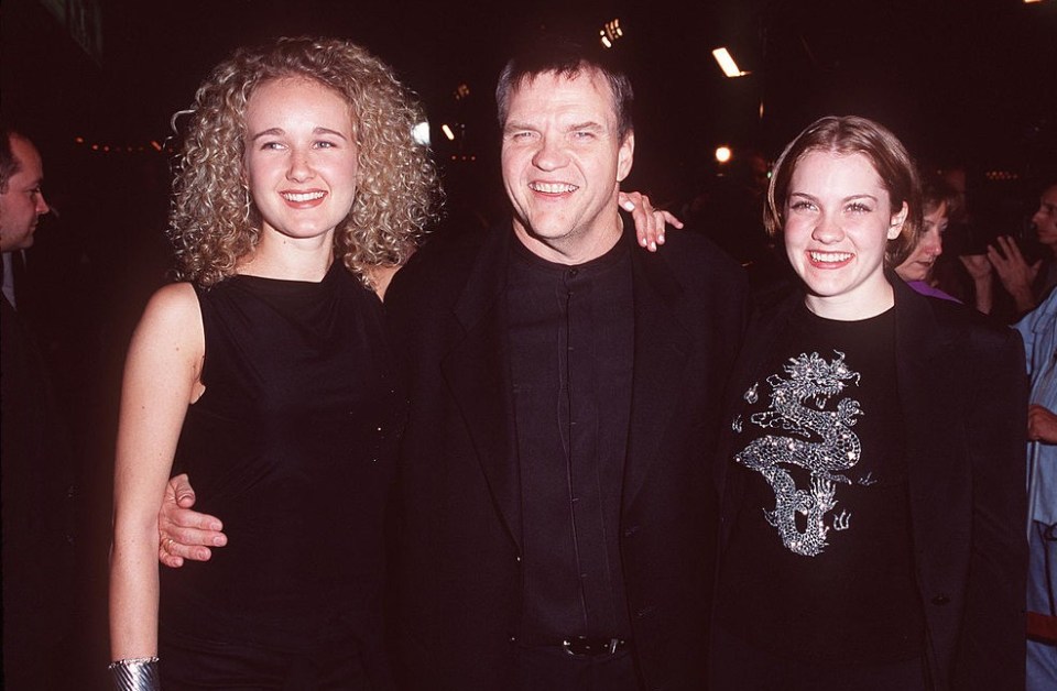 Meat Loaf with his daughters Pearl and Amanda in 1998