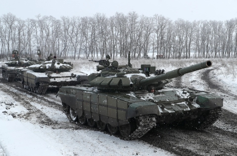 Russian troops taking part inn military exercises as fears of a Ukraine invasion escalate