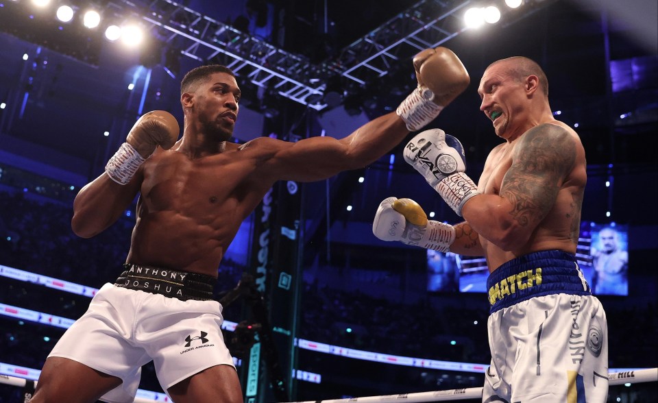 Anthony Joshua (left) has activated a rematch clause to fight Oleksandr Usyk