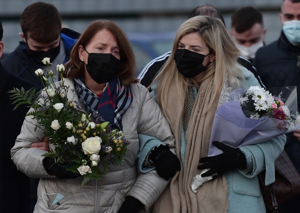 Amy, pictured with mum Kathleen at a vigil, said her beloved sister's funeral will take place today