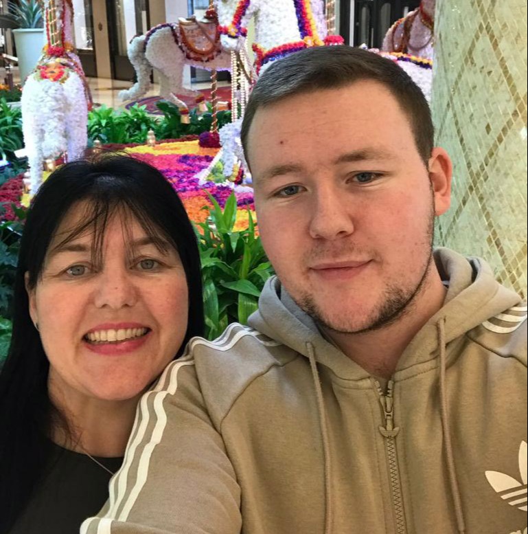 Lisa Walker with her son Danny in Las Vegas back in 2018