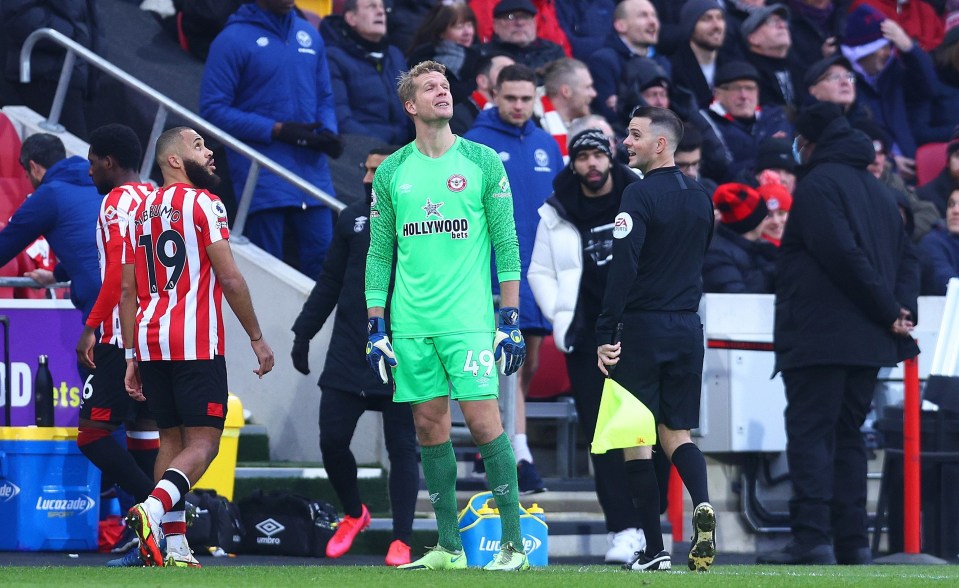 Brentford players tried to identify the drone overhead