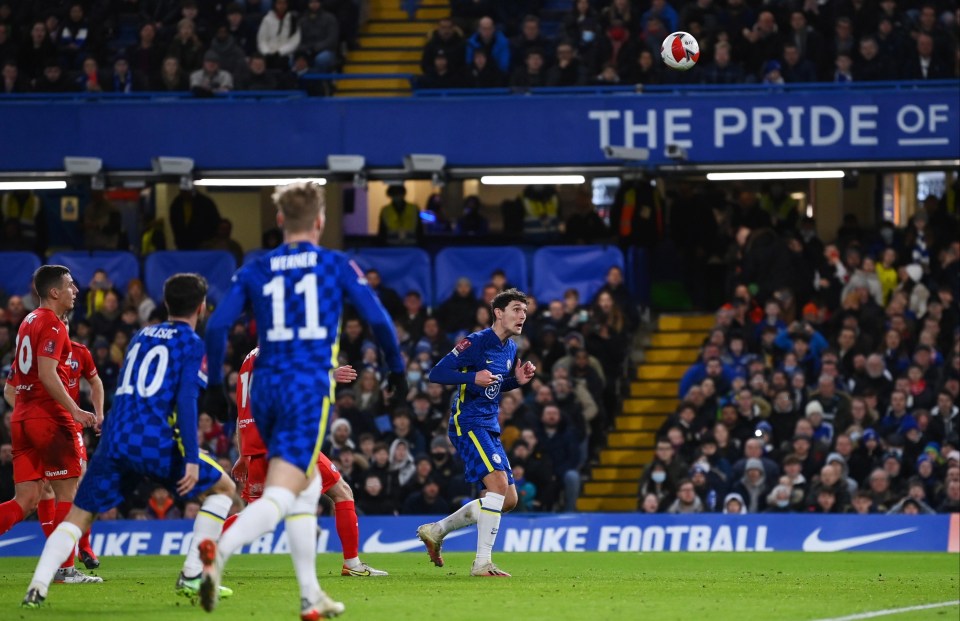 Andreas Christensen headed in the Blues' fourth before half-time